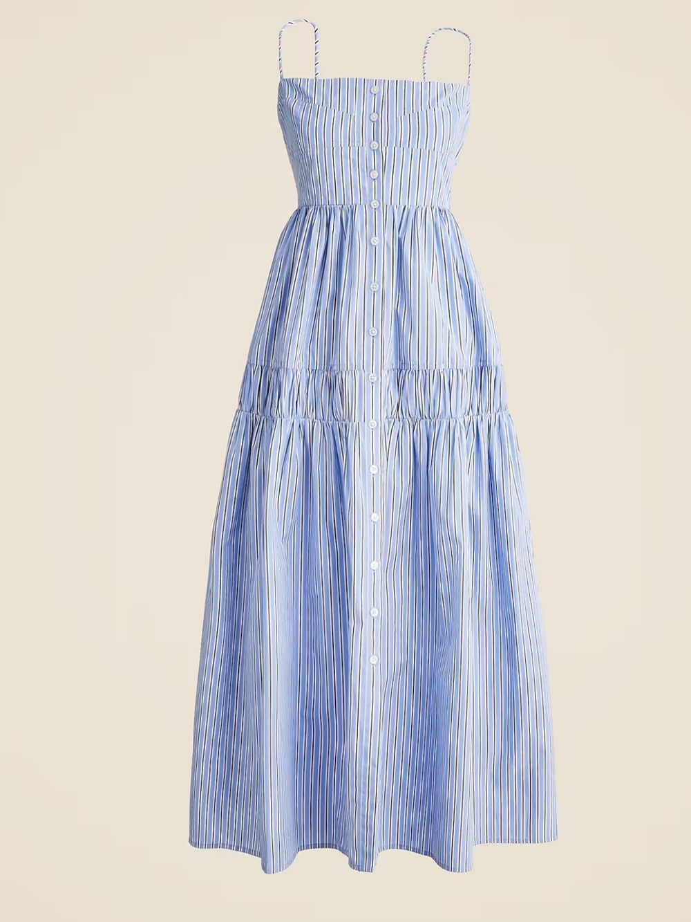J.CREW - A-line midi dress in striped cotton poplin